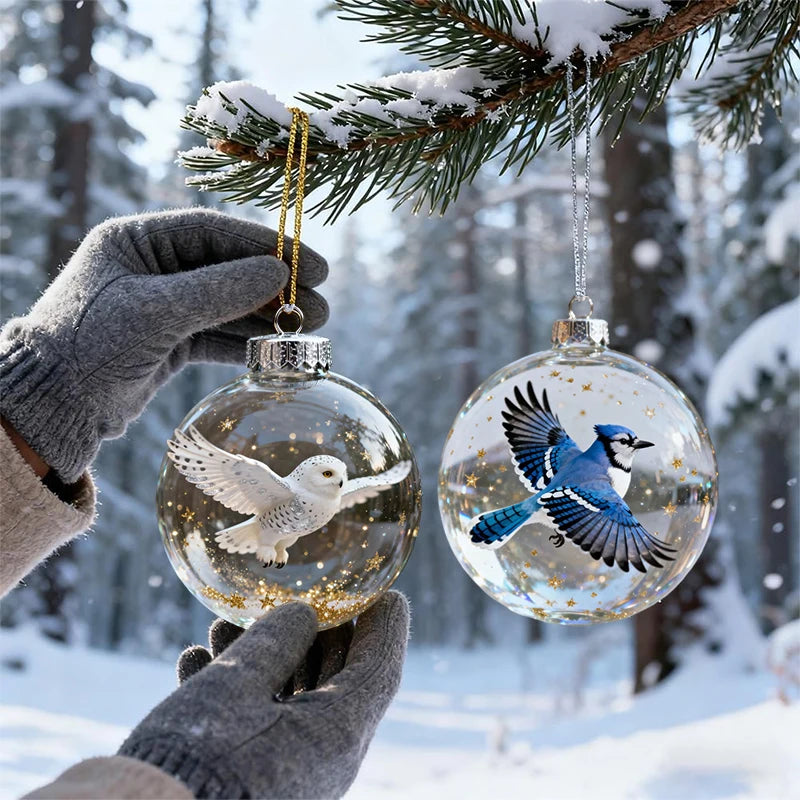 Hummingbird Christmas Ball Ornament – 3D Clear Tree Decor Christmas Ornament Zpaxo
