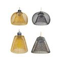Vintage Woven Metal Pendant Lamp Shade – Boho Hanging Light Pendant Lamp Shade Zpaxo gold trapezoid