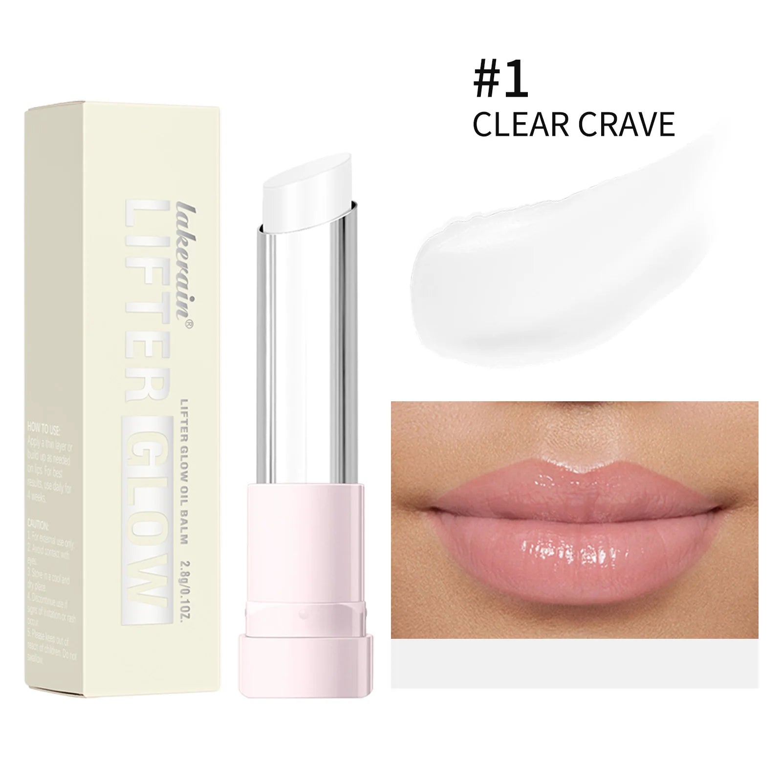 Lifter Glaze Oil Balm with Hyaluronic Acid and Hydrating Oil Blend Lip Balm with 24HRs of Smooth Moisturizing Shine Pink Makeup Zpaxo 1CLEAR CRAVE