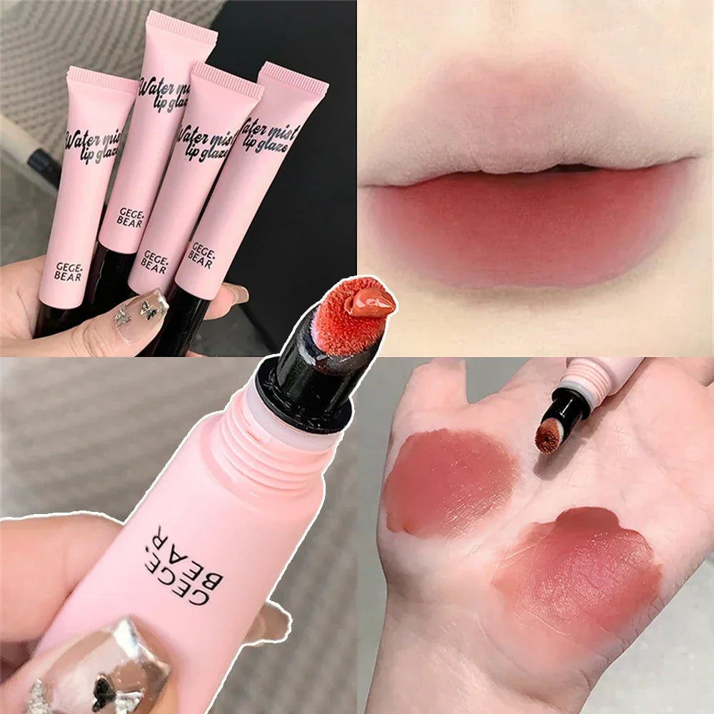 Velvet Matte Liquid Lipstick Water Turn Mist Lip Gloss Moisturizing Creamy Soft Liquid Blush Lip Tube Makeup With Plush Head Zpaxo