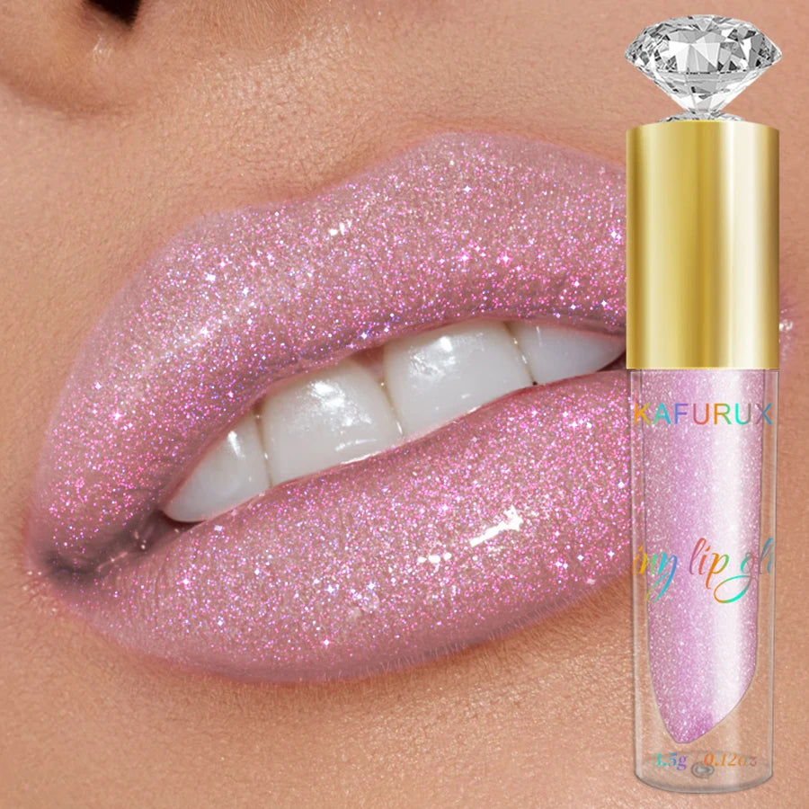 9 Colors Diamond Shimmer Glitter Lip Gloss Moisturizing Liquid Zpaxo 204