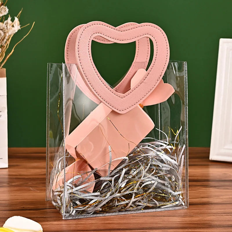 Heart-Shaped Handle Gift Bags | Holiday Tote Bags 6/12/24 Pack
