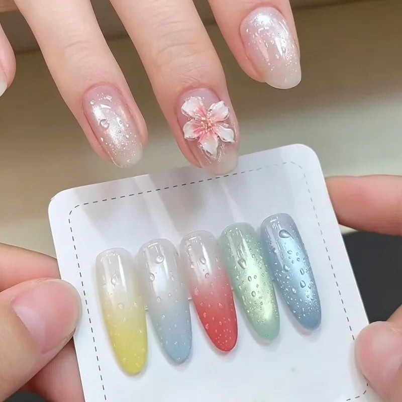 3D Droplet Effect Top Coat Nail Gel Clear Versatile Summer Water Drop Sculpting UV Nail Polish Gel for DIY Nail Art Manicure Zpaxo