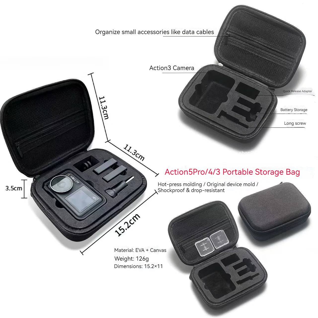 DJI Osmo Action 6/5 Pro 4/3 Carrying Case & Storage Bag Camera Carrying Case Zpaxo