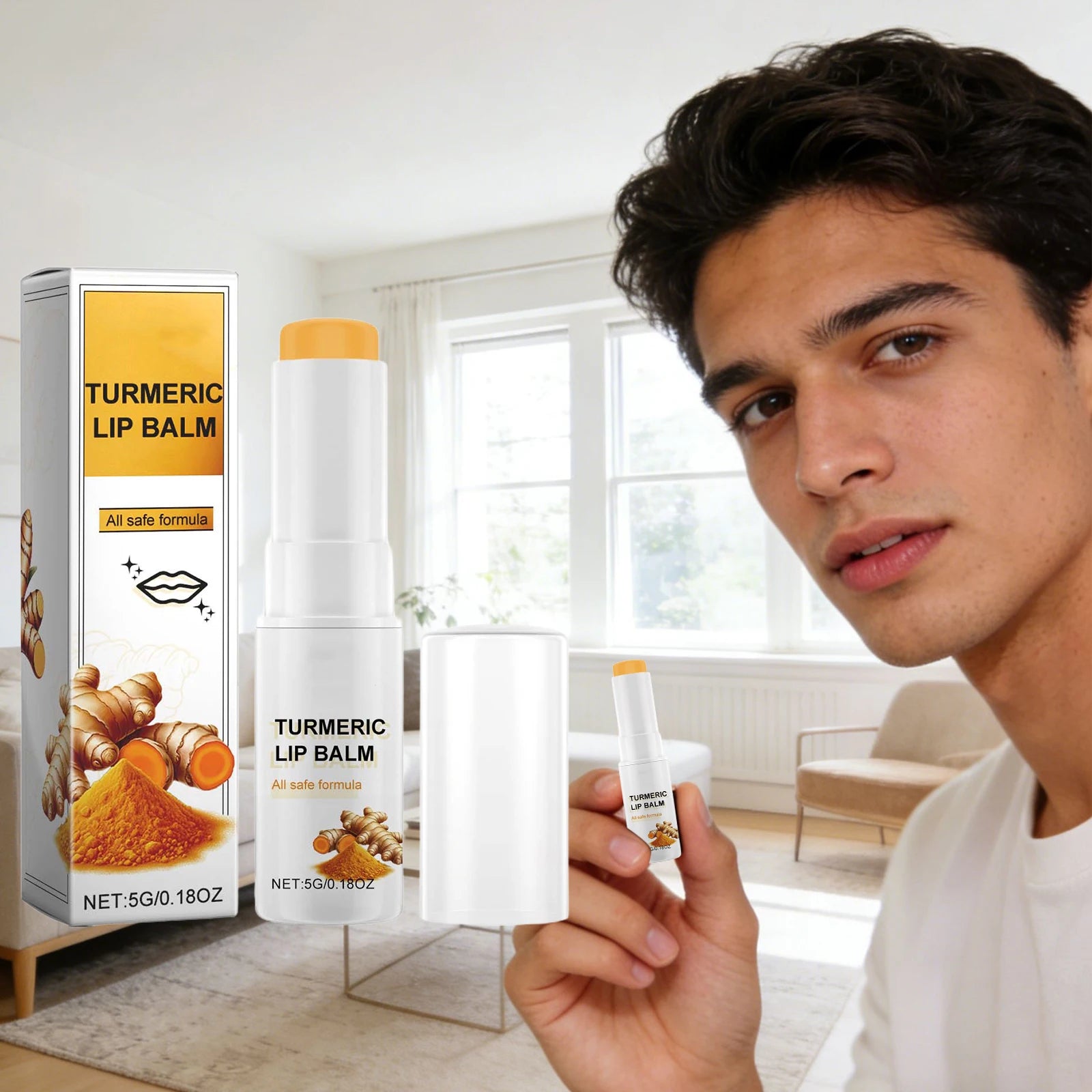 Collagen Turmeric Lip Balm – Hydrating & Plumping Moisturizer Lip Balm Zpaxo
