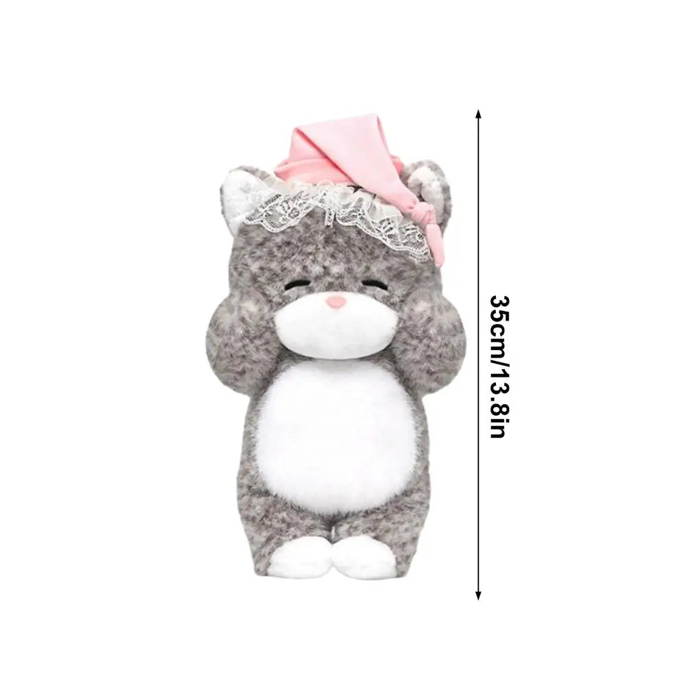 Cat Plush 13.8 Inch Soft Cute Sleepy Toy Cat For Kids Living Room Bedroom Sofa Bed Chair Bedside Desk Home Car Decoration Kids Zpaxo Gray China Mainland