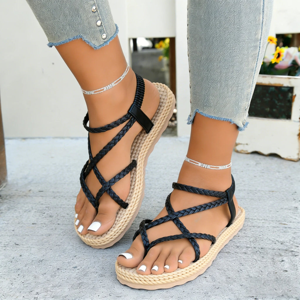 Designer Leisure Sandals for Women Soft Sole Light Flat Shoes Female Daily Walking Street Sandals Lightweight Trend Women Shoes Zpaxo
