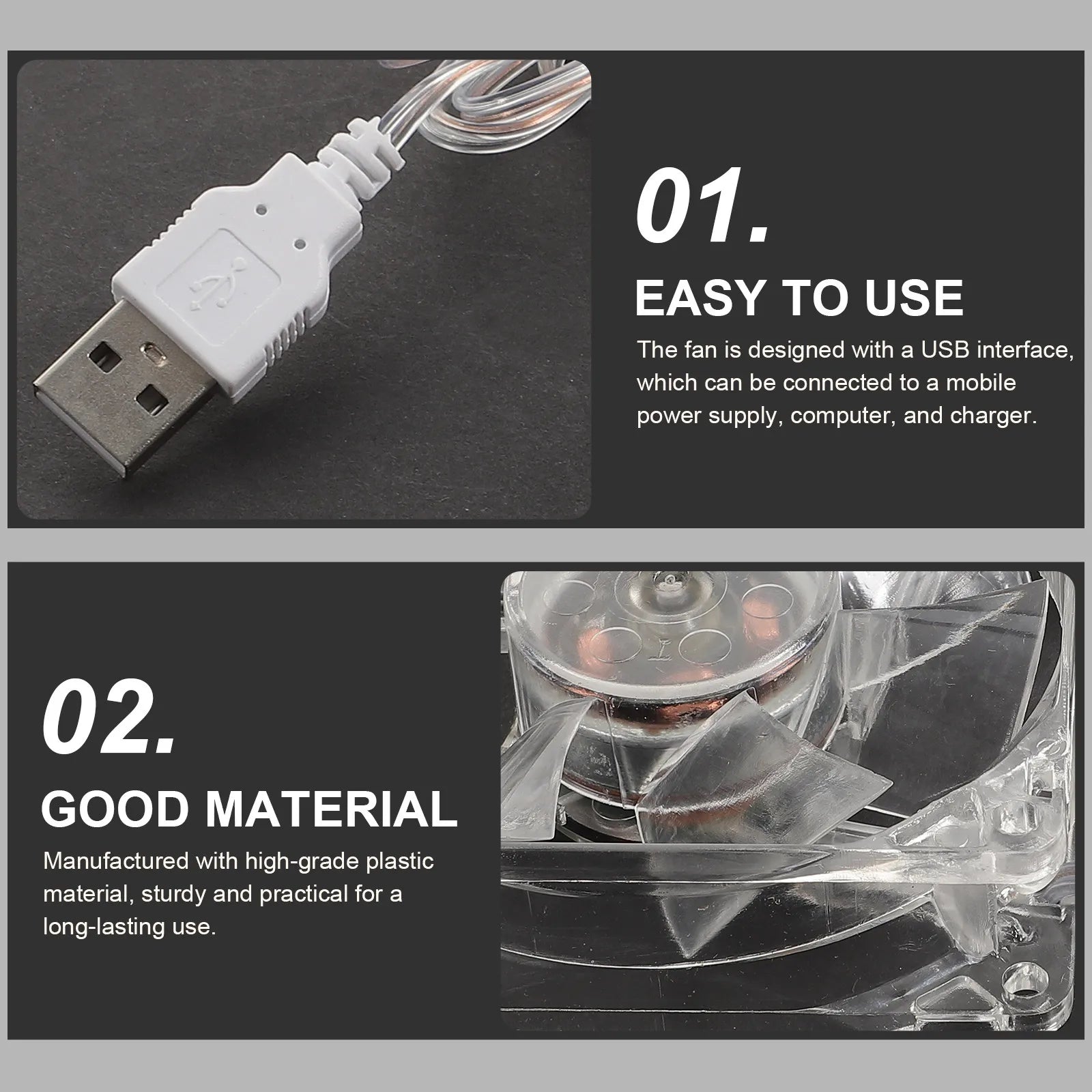 Pet Cooling Fan Hamster Cage USB Plug Mini Portable Lightweight Small