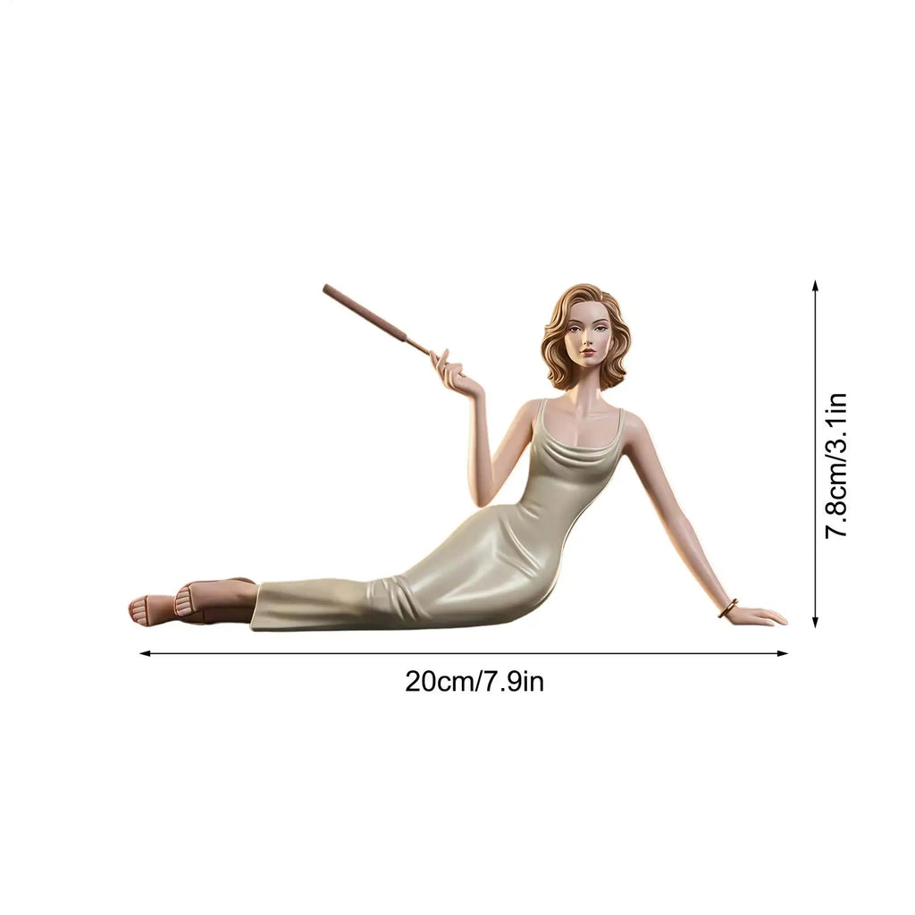 Women Statue Table Decoration Incense Holder Sculpture Bookcase