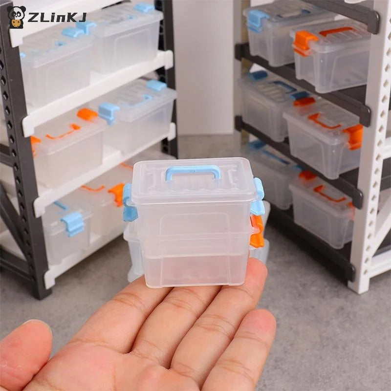 ▶5/10Pcs Dollhouse Mini Storage Box Clear Toolbox Model Dollhouse Home Home Decoration Dolls House Micro Scene Decor Props Zpaxo