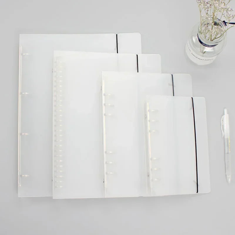 A6 Transparent Loose Leaf Binder Notebook Cover Zipper Bag Note Book