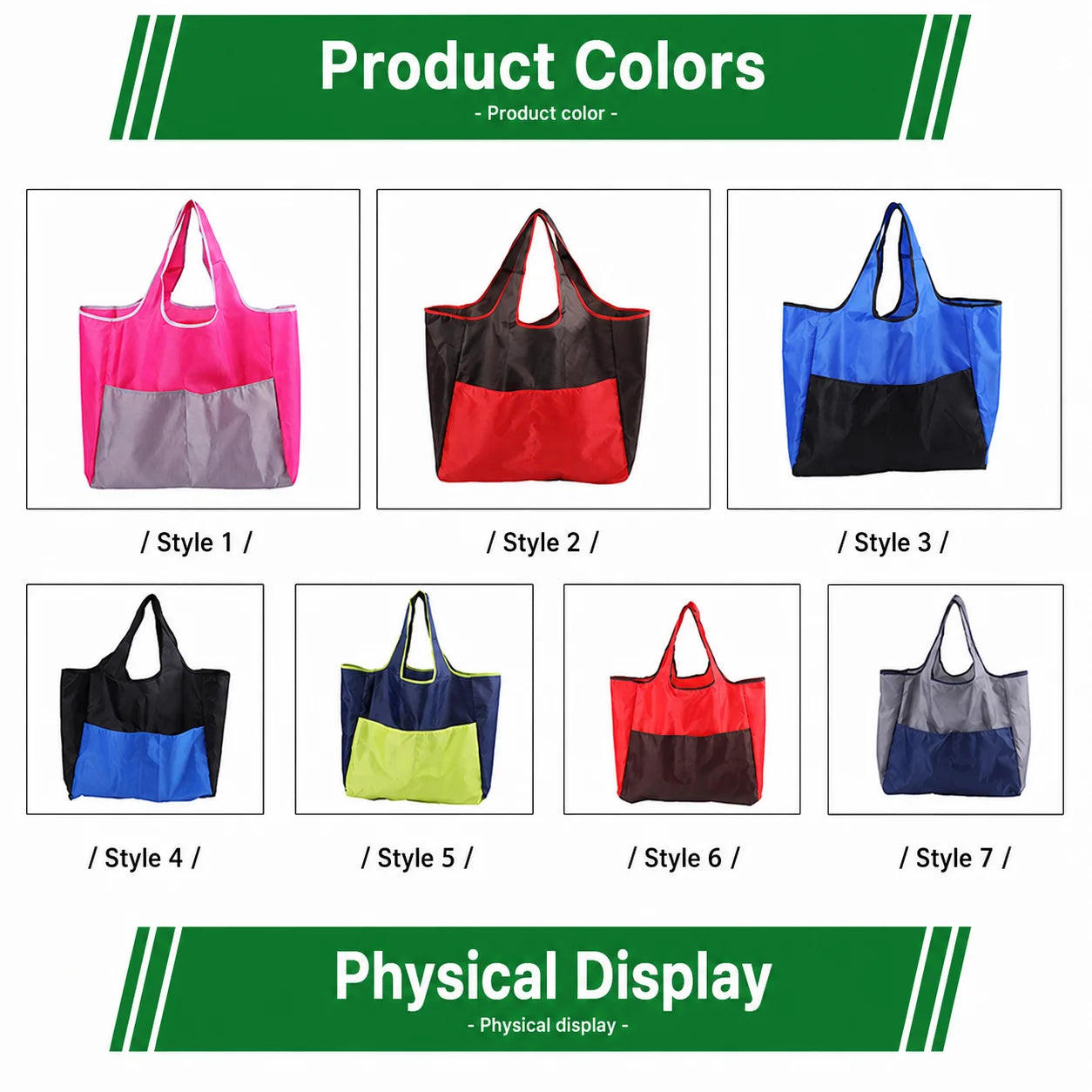 Foldable Water-Resistant Oxford Tote Bag – 20KG Grocery Bag Reusable Tote Bag Zpaxo