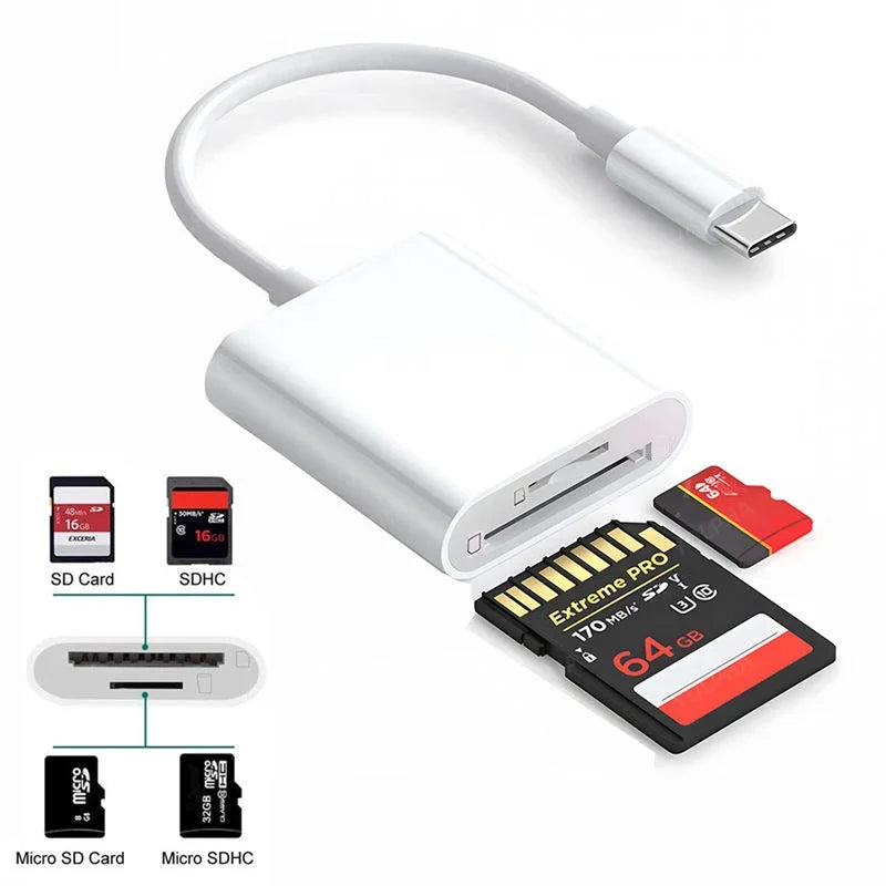 Type-c Interface Card Reader SD TF Memory Mobile OTG Adapter Zpaxo