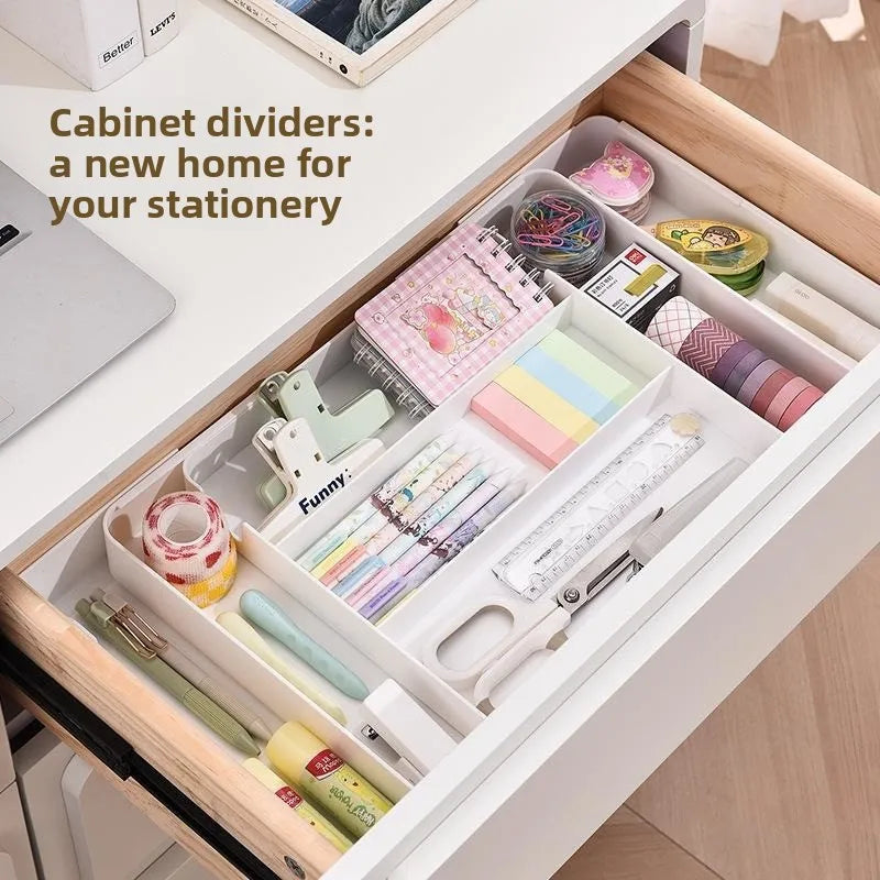 Expandable Drawer Organizers Desktop Cosmetic Organizer Stationery Organizer Adjustable for Kitchen Spoons Forks Knives Drawer Zpaxo