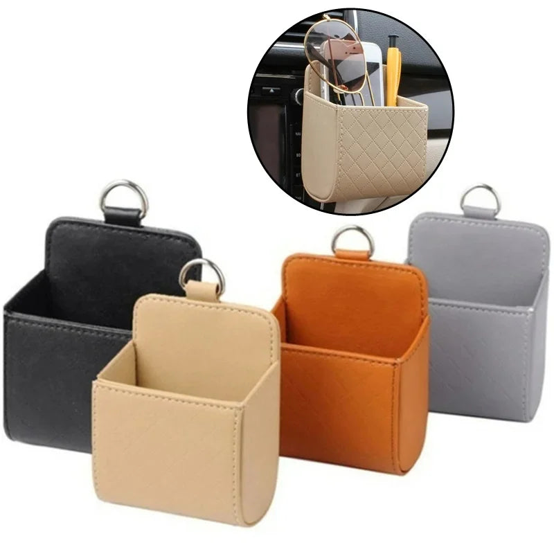 Car Air Vent Organizer Bag – Leather Dashboard Storage Box Car Vent Organizer Zpaxo