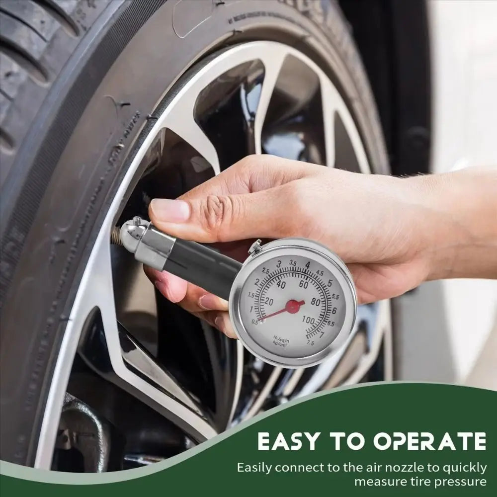 Metal Construction Tire Pressure Gauge High Precision Dual-Scale Dial Air Pressure Meter Mini Dial Mechanical Gauge Zpaxo
