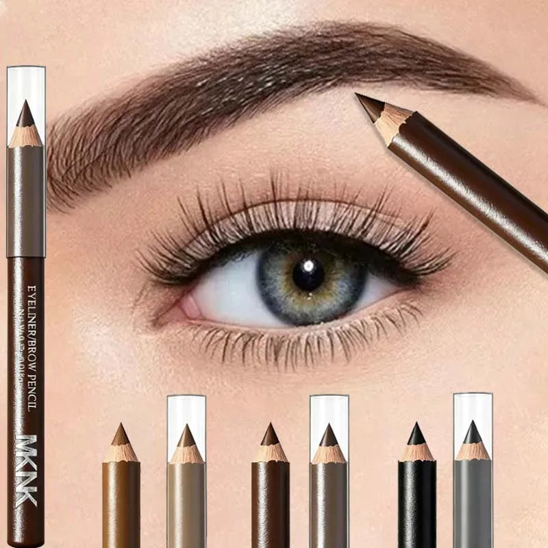 3 Colors Wooden Eyebrow Eyeliner Pencil Waterproof Smudge Proof Matte