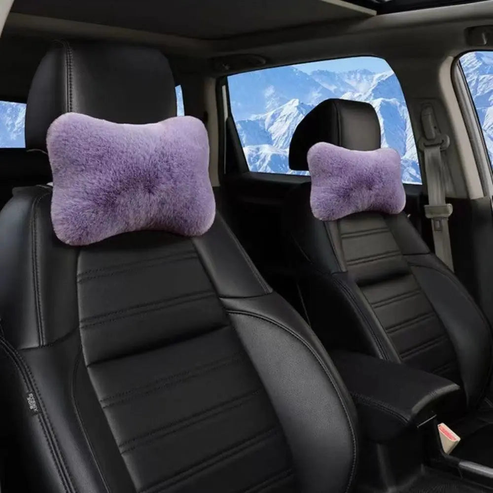 Soft Imitation Rabbit Car Headrest Pillow Cushion Foam Lumbar Zpaxo