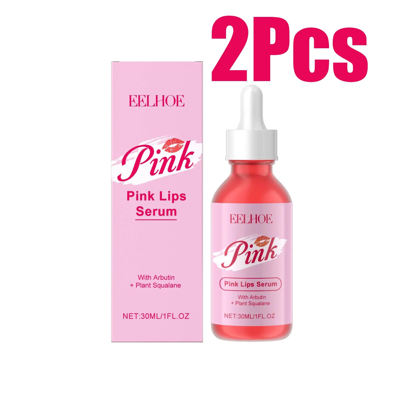 Pink Lip Serum Lip Plumping Essential Oil Lightening Dark Lip Remove Dead Skin Lip Lines Brighten Moisturizer Lip Balm Essence Zpaxo 60ml Boxed