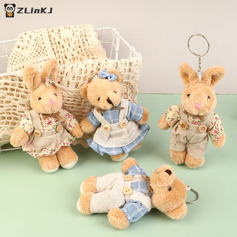 Cute Wear Clothes Bear Plush Toy Cartoon Rabbit Pendant Soft Stuffed Zpaxo