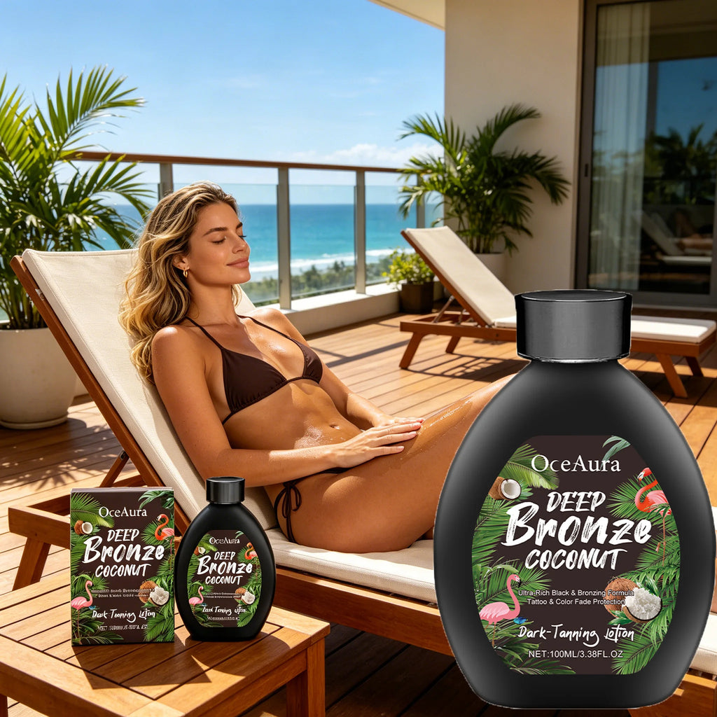 OceAura Coconut Oil Dark Tanning Lotion – Bronze Accelerator Tanning Accelerator Lotion Zpaxo