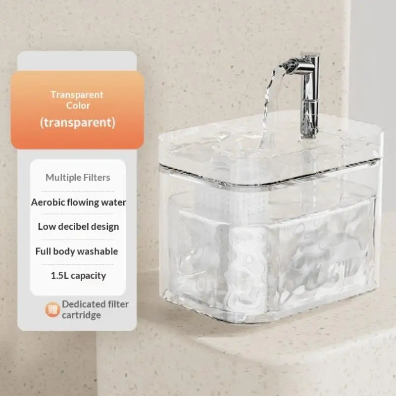 Automatic Pet Dog Cat Water Dispenser Fountain Loop Mute Pump Smart Zpaxo A4