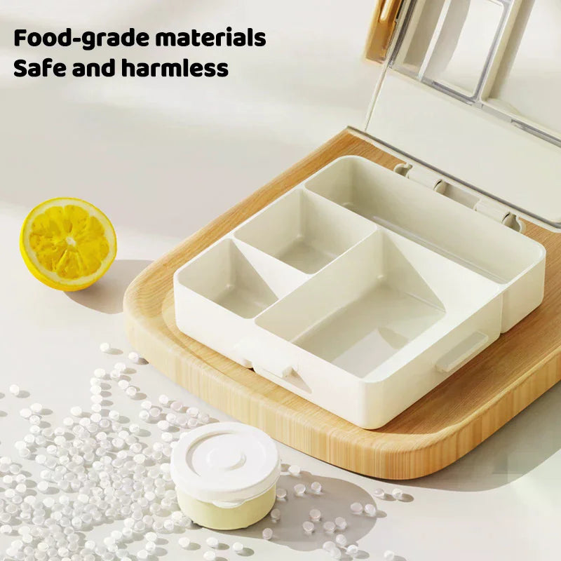Adult Lunchbox With 4 Compartments - Microwave Safe, Leak-proof, Includes Cutlery (spoon, Fork), Portable Cutlery Zpaxo