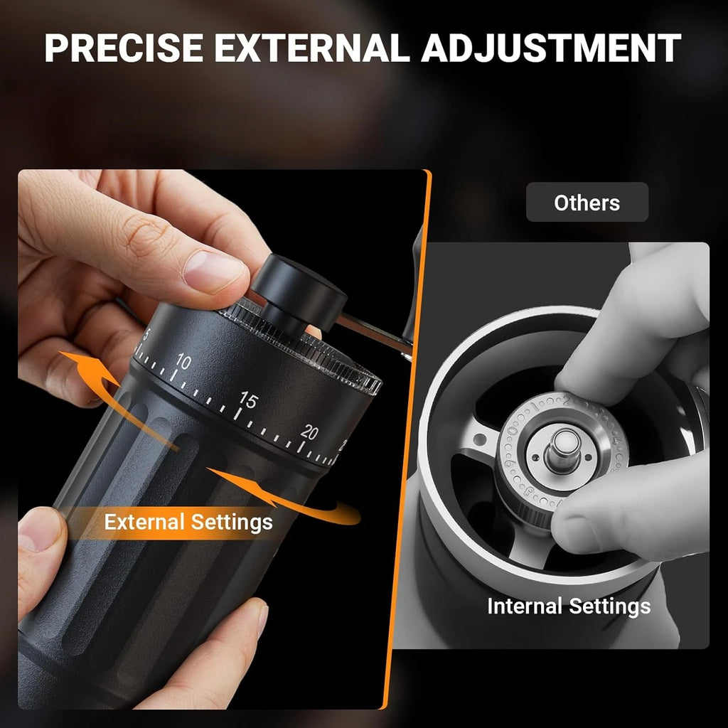 Manual Coffee Grinder with Adjustable Settings, Portable Hand Crank Coffee Bean Mill for Home Travel Camping Zpaxo