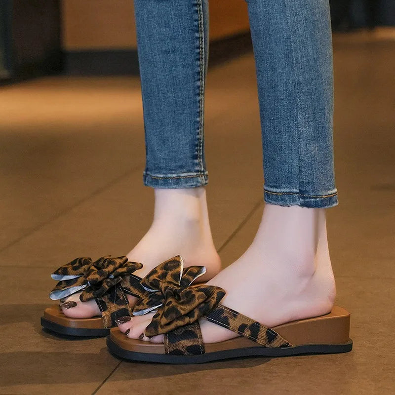 Women Summer Square Open Toe Fashionable Elegant Comfortable Bow Zpaxo