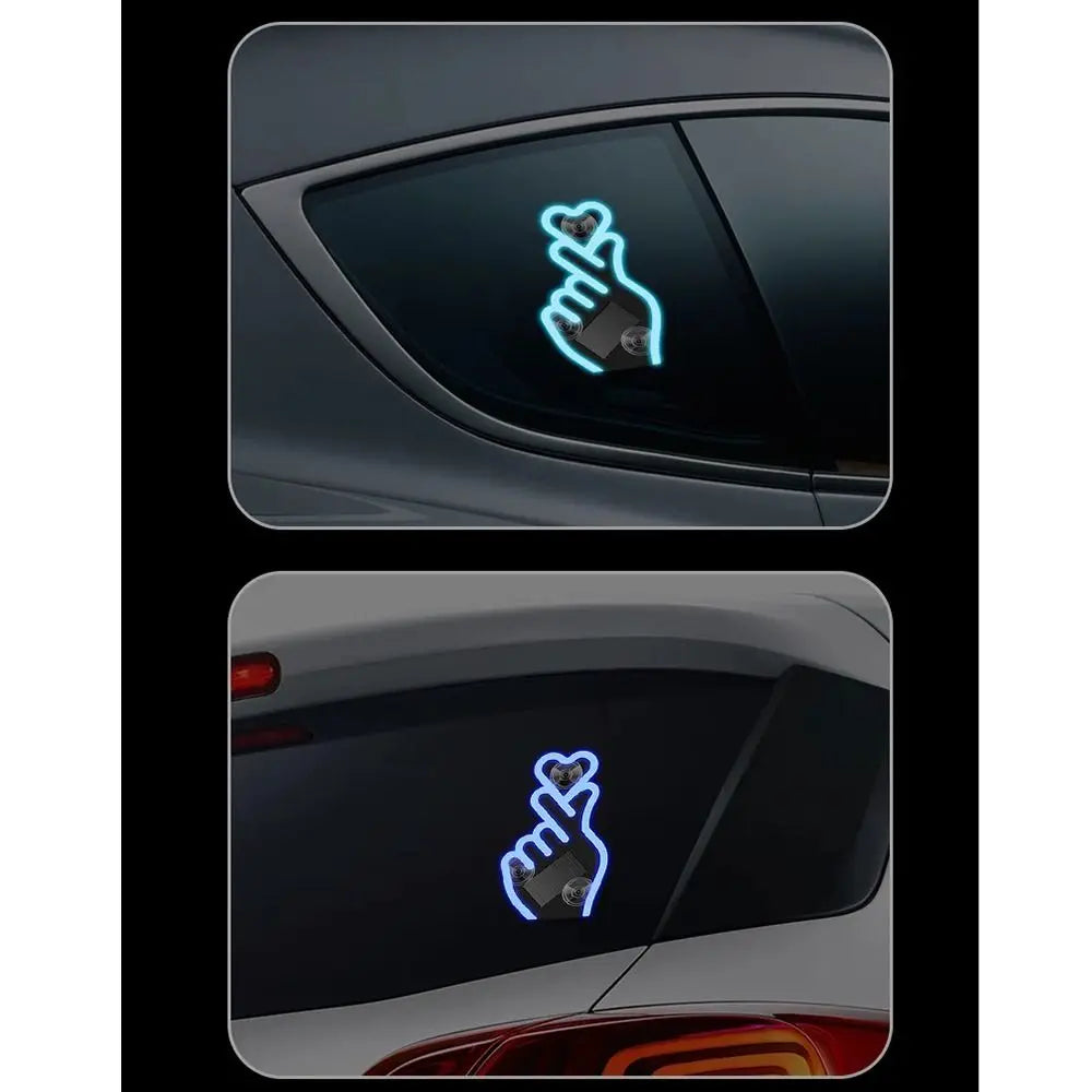 Solar-powered Love Car Window Light Vibration Sensing Heart-shaped Zpaxo