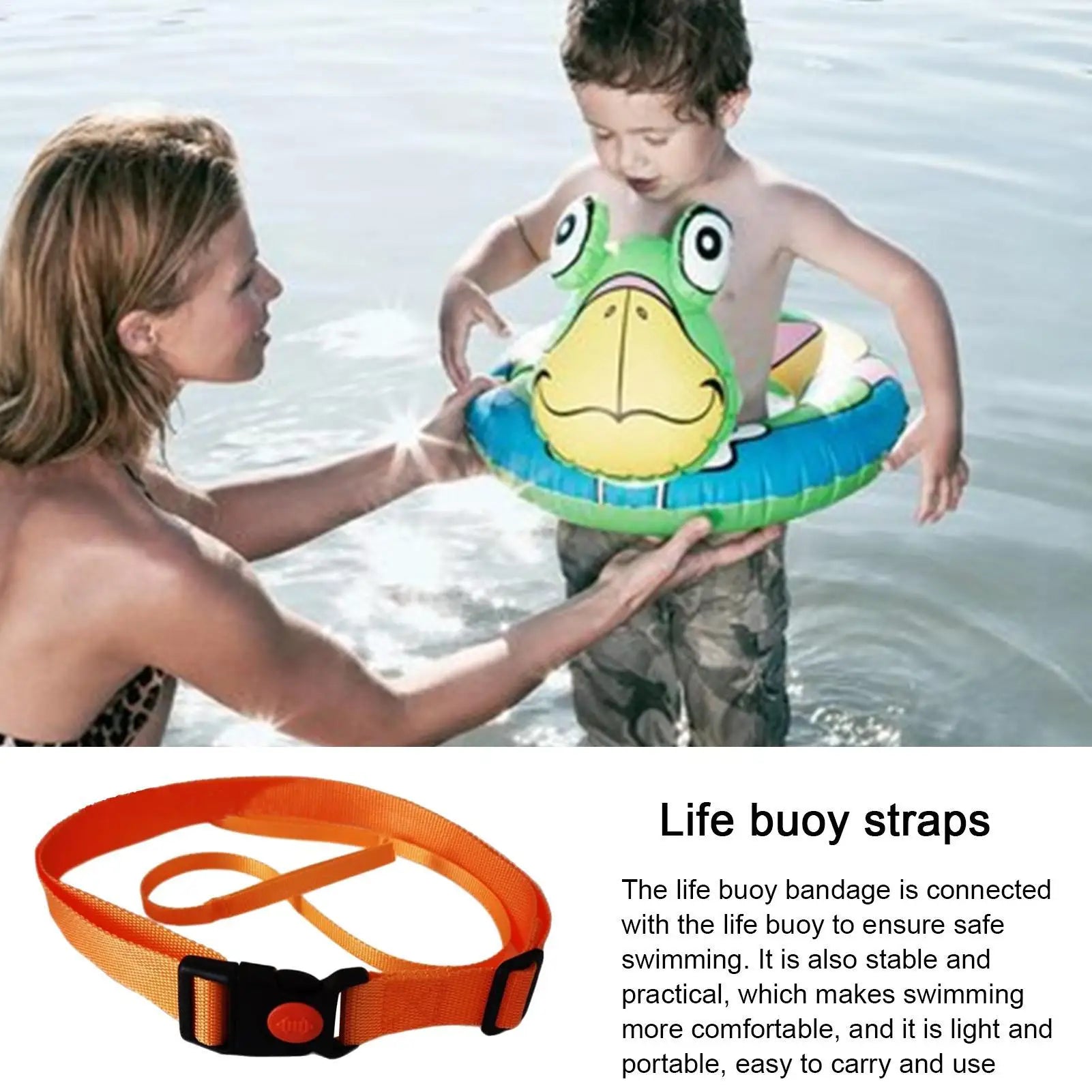 Swim Training Belt Adjustable Swimming Leashes Strap Secure Tether