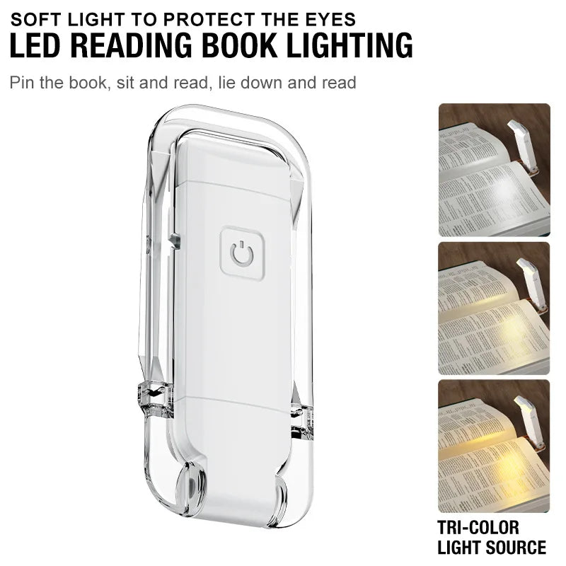 Mini Eye Protection USB Clip Reading Light Bookmark Folding Book LED
