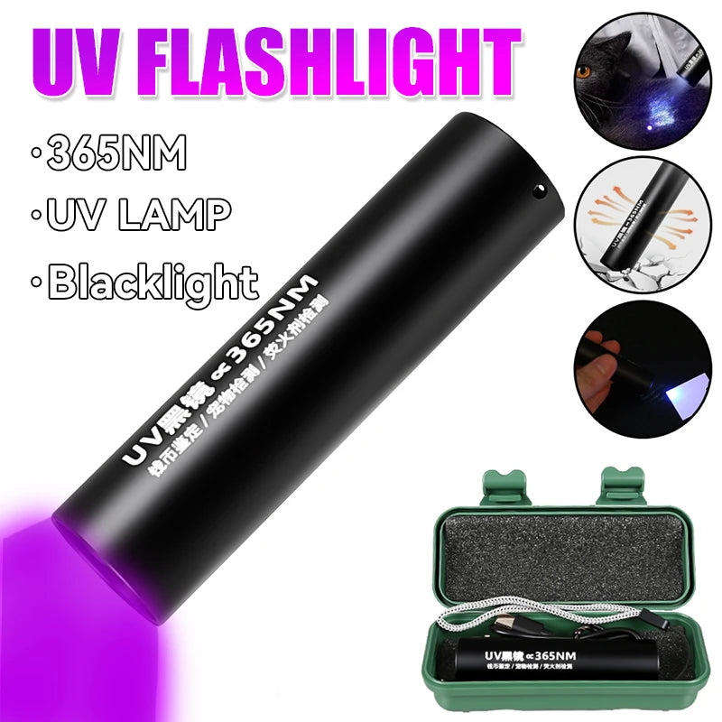 365nm UV Blacklight Flashlight – USB Rechargeable Torch UV Blacklight Flashlight Zpaxo