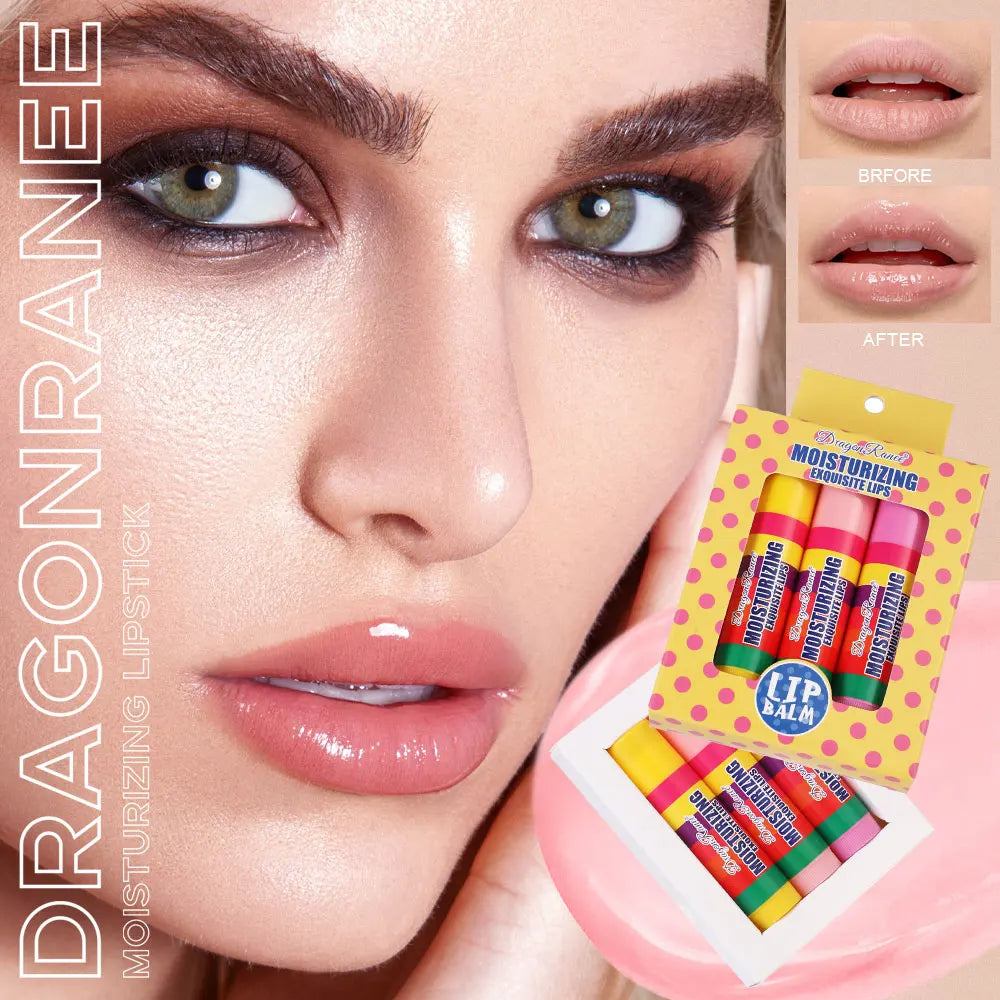 3-Piece Lipstick Set, Moisturizing, Color-Changing, Hydrating Lipstick, Deep Hydration, Color Development, Autumn and Winter Valentine's Day Gift Lipstick Set Zpaxo