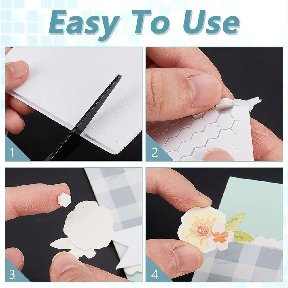 Hexagonal Strong Thickened Foam Double-Sided Adhesive Tape Foam Pop Dots DIY Scrapbooking Handmade Craft School Office Supplies Zpaxo