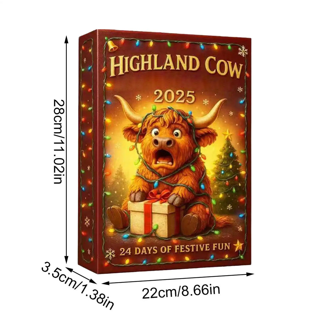 3D Cow Advent Calendar Christmas Countdown Decor 24 Cattle Ornaments