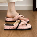 Women's One-word Buckle Strap Embellishment Square Clip-toe Wave Zpaxo Pink 40