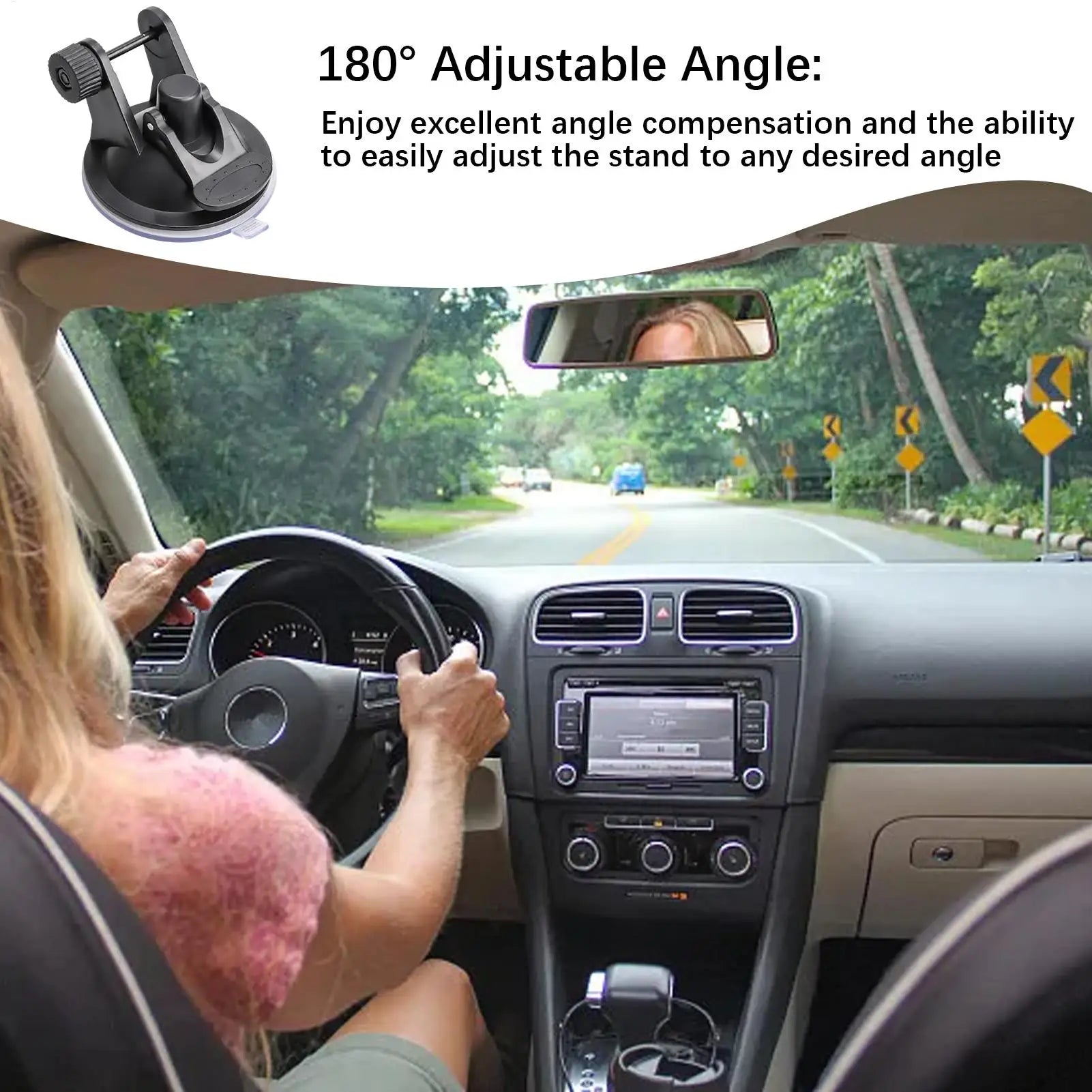 Car Dash Cam Mount 180 Degree Adjustable Camera Holder 68mm Suction Cup Auto Dash Cam Base Bracket for Car Dashboard Windshield Zpaxo