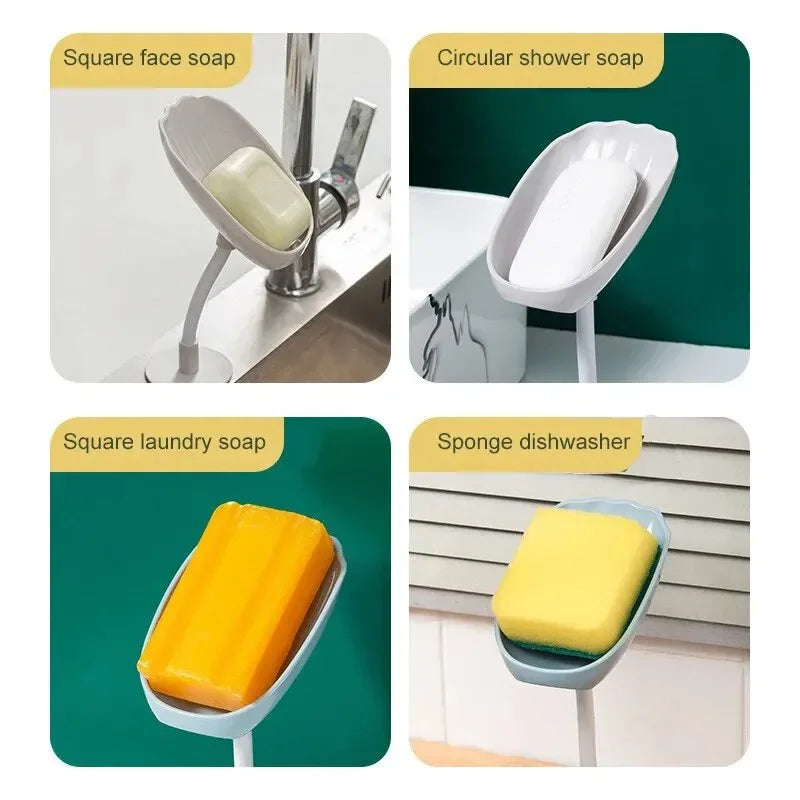 Upgraded Soap Box Drainage Double Grid Rack Wall Mounted Toilet Cover
