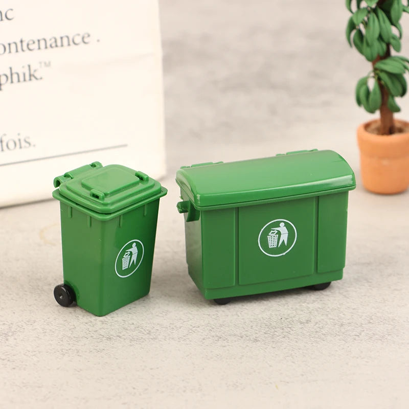 1 12 Scale Dollhouse Miniature Trash Bin Toy Simulation Garbage Can Zpaxo