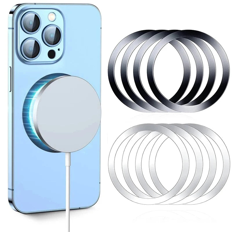 Universal Magnetic Metal Plate Ring Magsafe Wireless Charger Iron Zpaxo