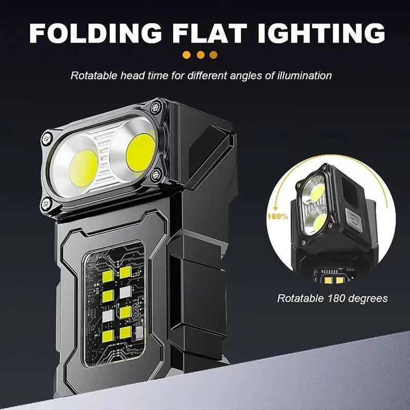 KDULIT Mini LED COB Rechargeable Flashlight – Magnetic Torch