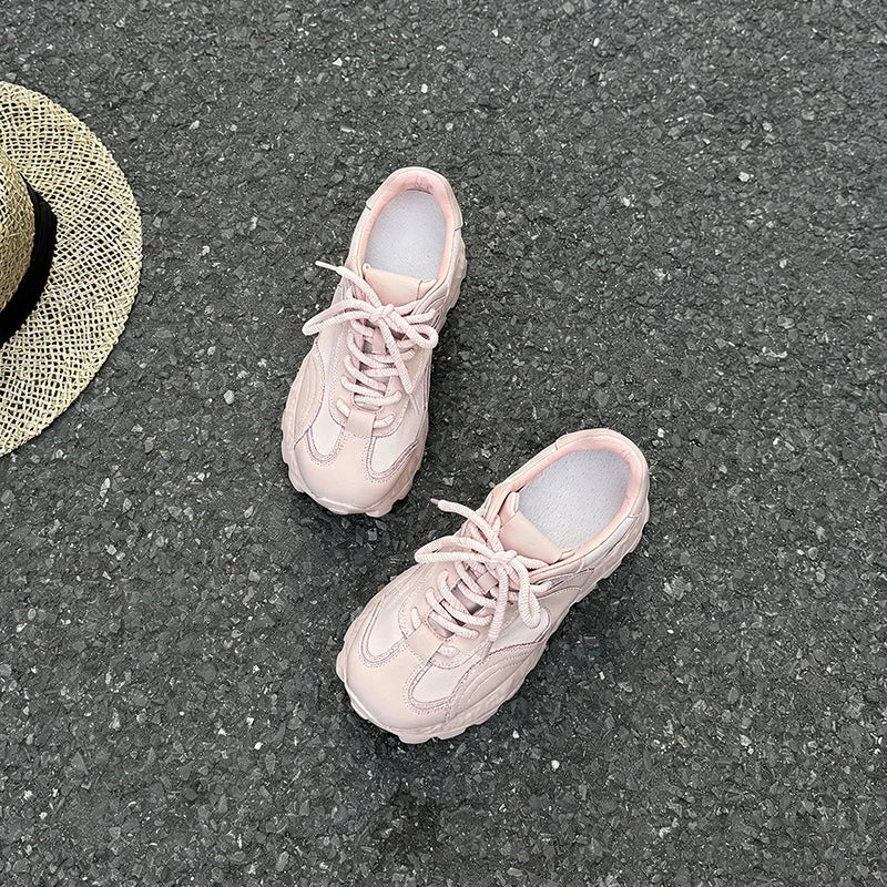 Metallic Silver Pink Two Tone Chunky Sneakers Women Shiny Patent Zpaxo 26001 Pink 36 China Mainland