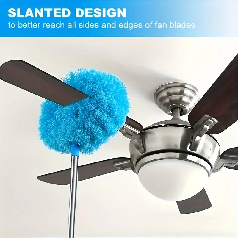 Retractable Ceiling Fan Duster Sliding Lock Detachable Brush&feather