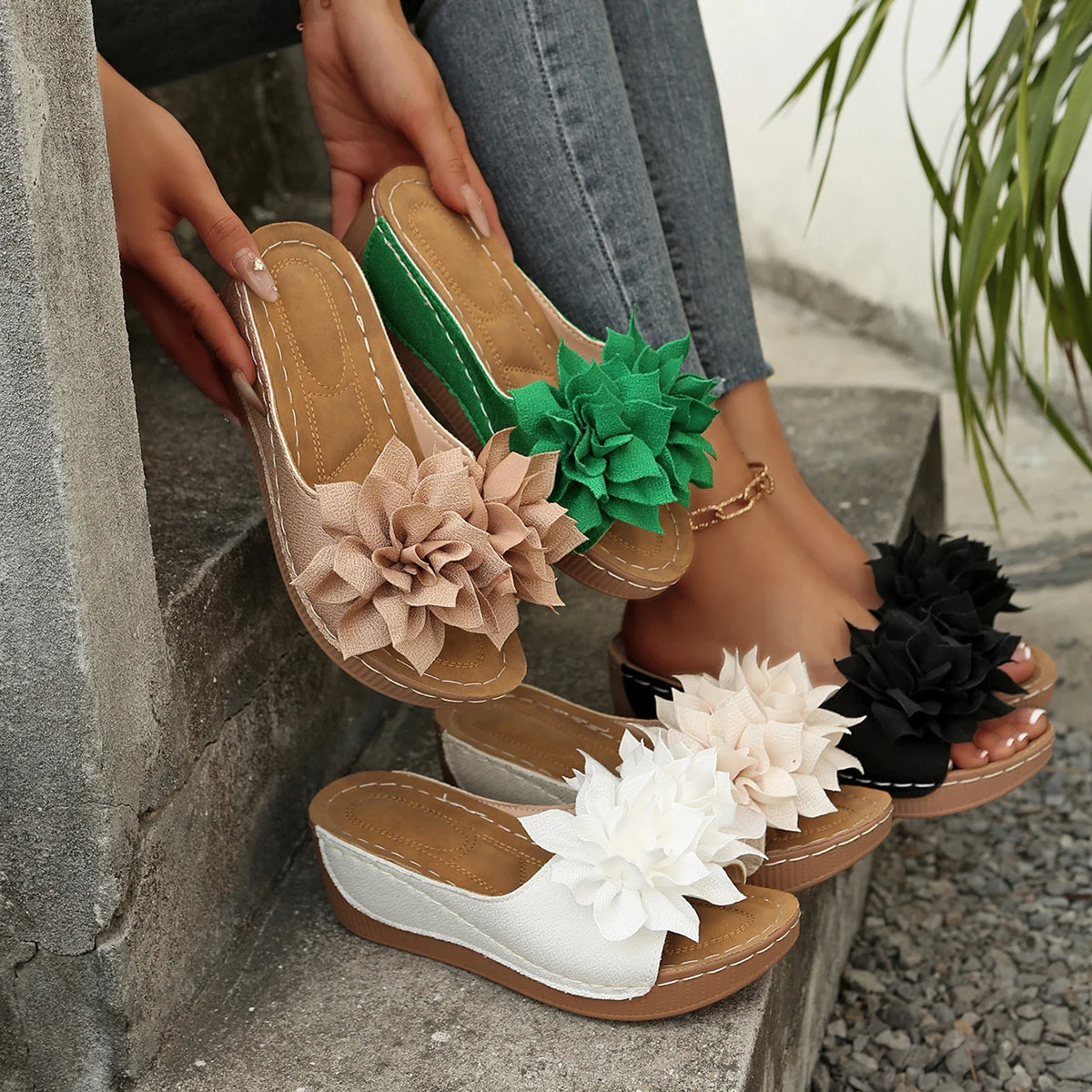 2026 Women Wedges Sandals Summer Walking Slip Fashion Woman Shoes Zpaxo