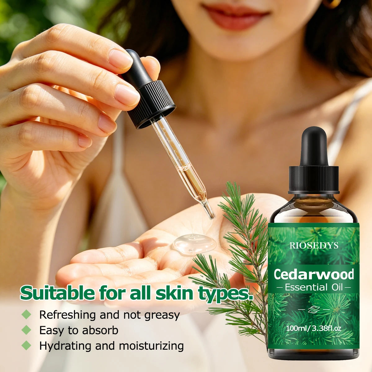 CEDARWOOD ESSENTIAL OIL Suitable Massage Skincare Deeply Nourishes Zpaxo