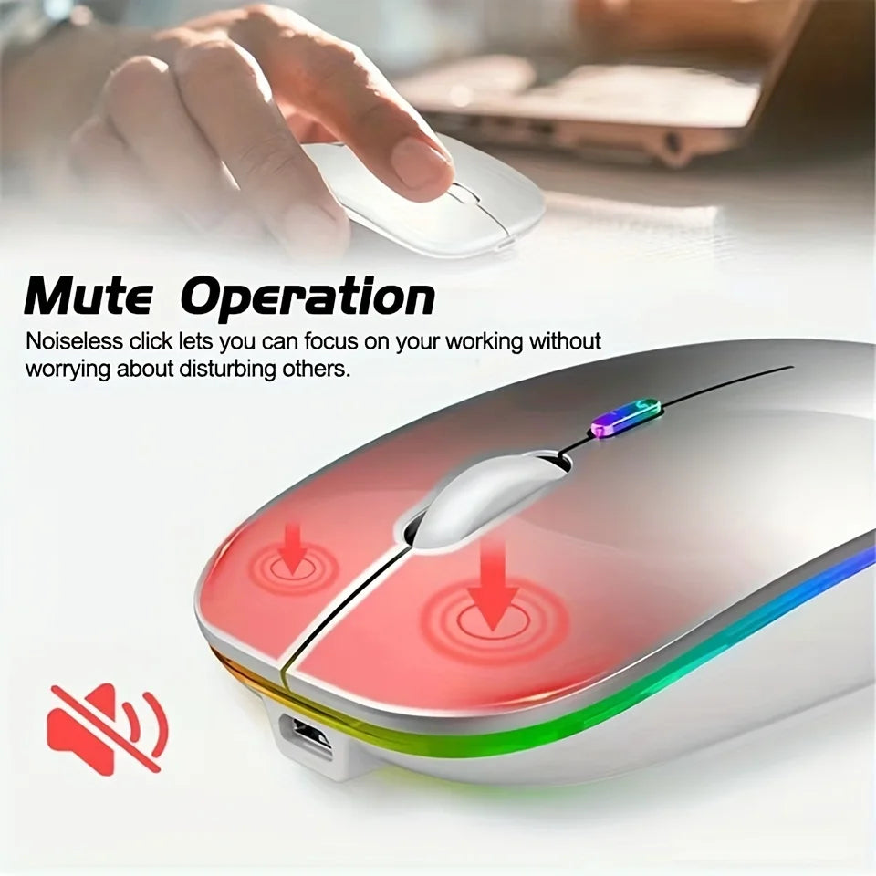 Dual Mode Bluetooth 2.4GHz USB Wireless Mouse One-Click Desktop Function Type-C Rechargeable Silent Backlight Mice For Laptop PC Zpaxo
