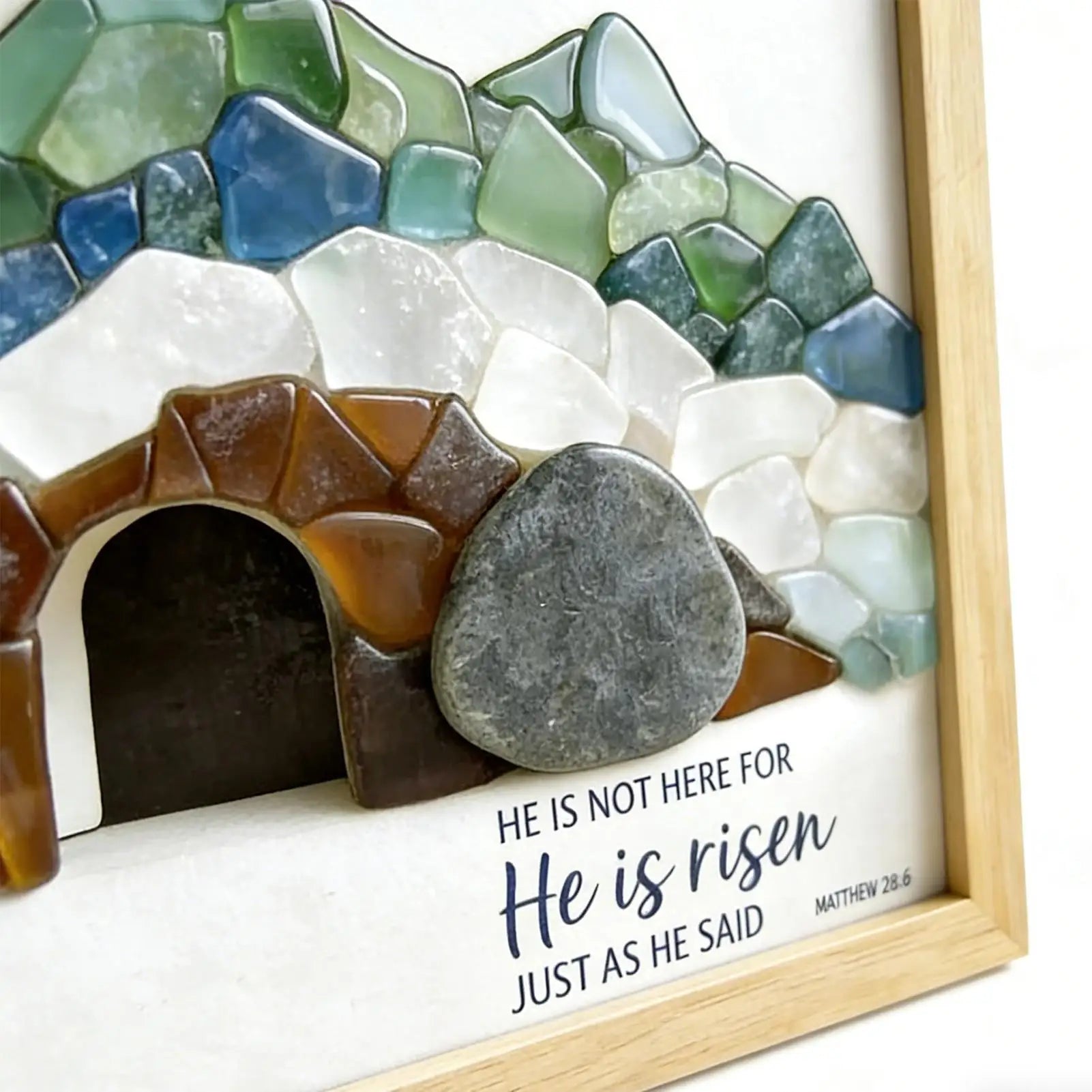 Easter Ornaments Retro Rustic Table Centerpieces Religious Picture Frames for Desk for Indoor Home Bedroom Bookshelf Windowsill Zpaxo