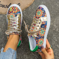 2024 Autumn New Women Fashion Printed Quality Low-Cut Flat Luxury Sneakers Women Comfortable Walking Shoes Zapatos De Mujer Zpaxo Color 39