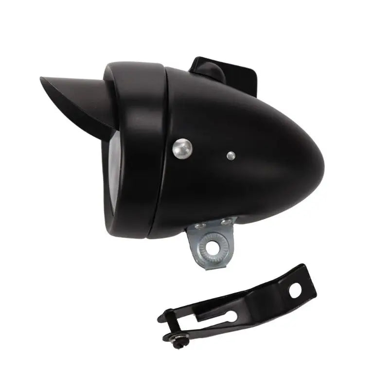 New Retro Bright Classical Cool Bicycle Headlight Vintage Design Bike Metal Case Chrome Steel LED Light Night Riding Safety Zpaxo Black